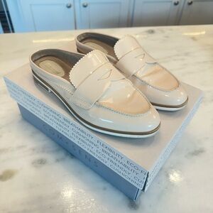 Cream Vegan Patent Leather Loafers
